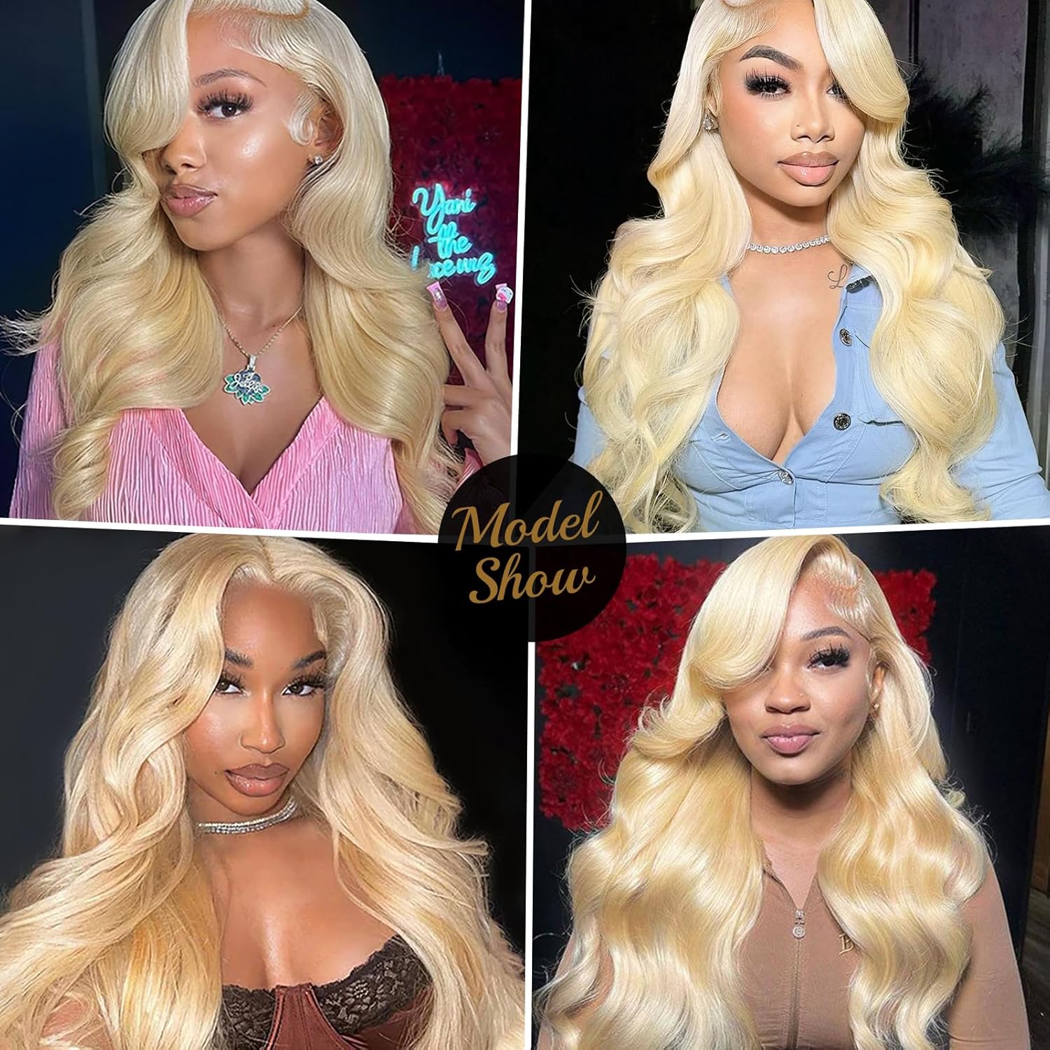 613 Blonde Lace Front Wigs Human Hair 13X4 HD Body Wave Lace Front Wigs Human Hair Pre Plucked with Baby Hair Blonde Lace Front Wigs Human Hair 24 inch 200% Density
