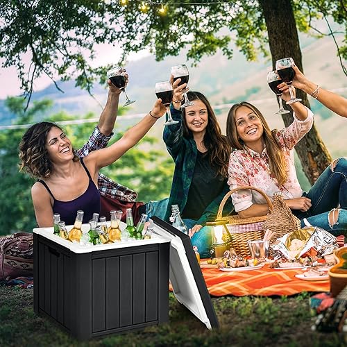 Miniatura 6 de GYMAX Enfriador de campamento, aislado de 40 cuartos de galón con asas integradas y tapa desmontable, mantiene el hielo durante 24 horas,