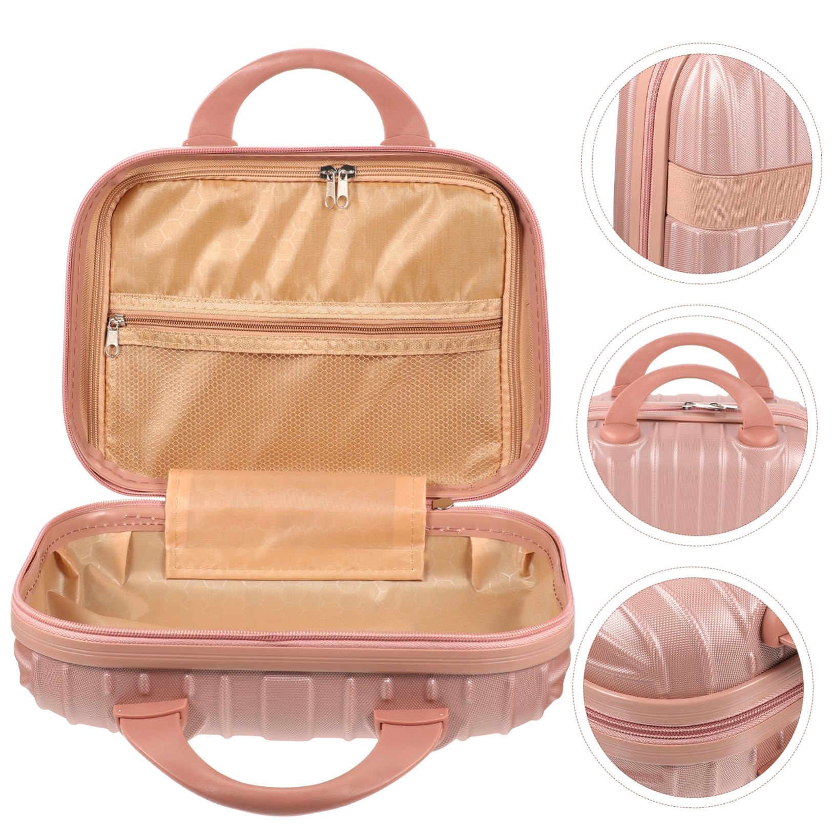 Ipetboom Borsa Cosmetica Da Viaggio Multifunzione Manico, Valigetta Porta Rossetti e Profumi Grande Capacità, Custodia Portatile Per Trucchi Da Donna Per Uso Quotidiano e Viaggi