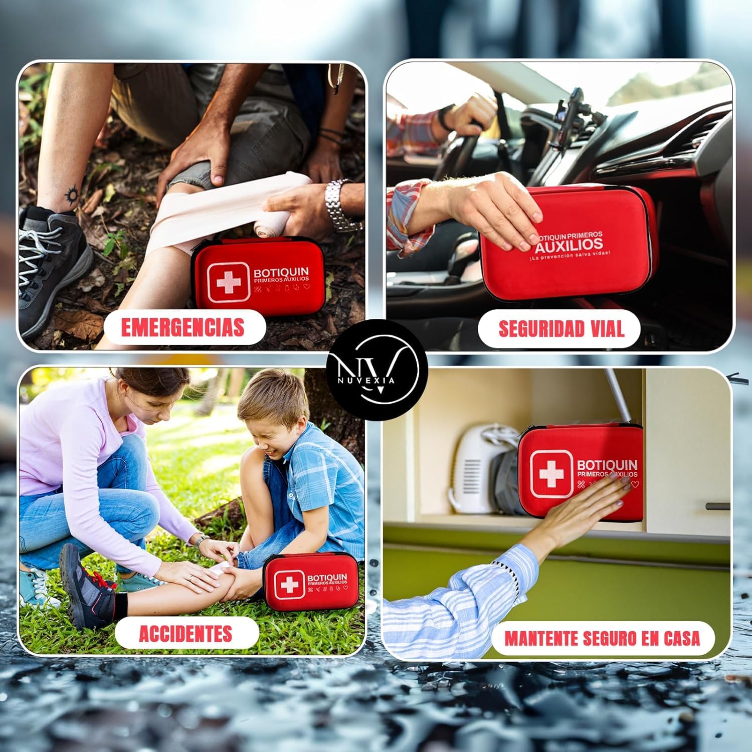 Botiquín de Primeros Auxilios Premium 200 Piezas Kit de Supervivencia para Coche Viaje Hogar