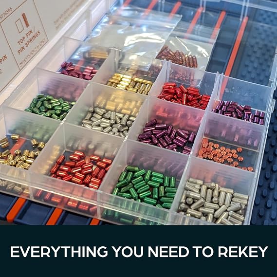 SUMMIT DOORWARE Premium Schlage Rekey Kit Compatible with 50 Master Pins | Schlage Rekeying Kit with Seal-Tight Plastic Box | Lock Pinning Kit Compatible with 50 Bottom, 50 Top Pins and 50 Spring