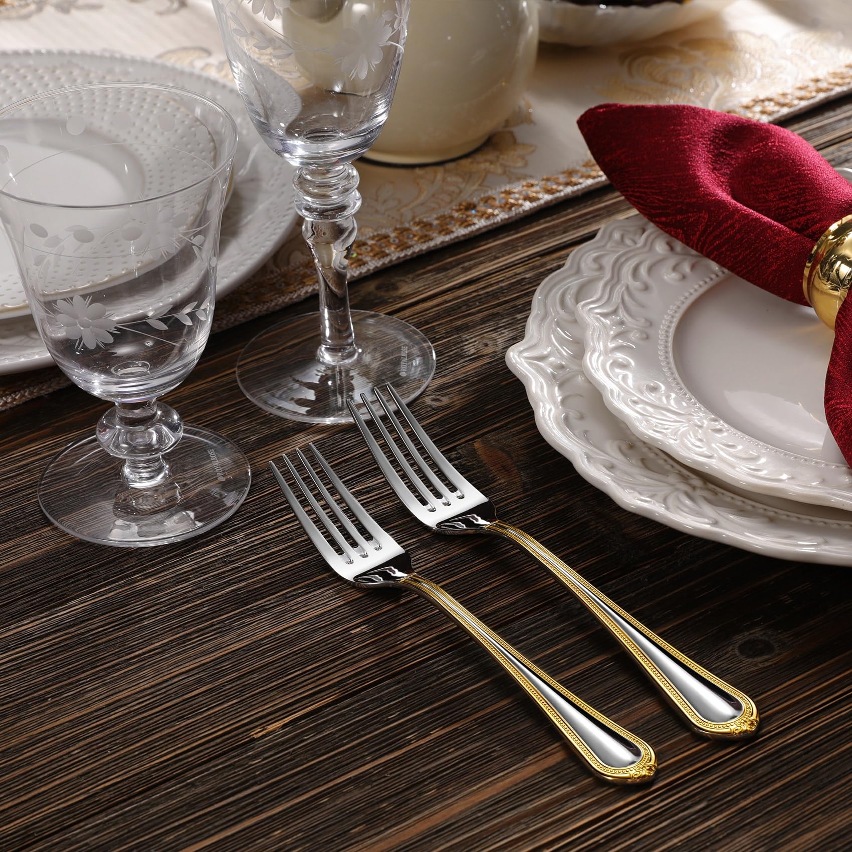 KEAWELL Premium Pearl Edge 4-Piece 7.3-Inch Fork Set (4, 7.3" Salad Forks) — Amazon image 5