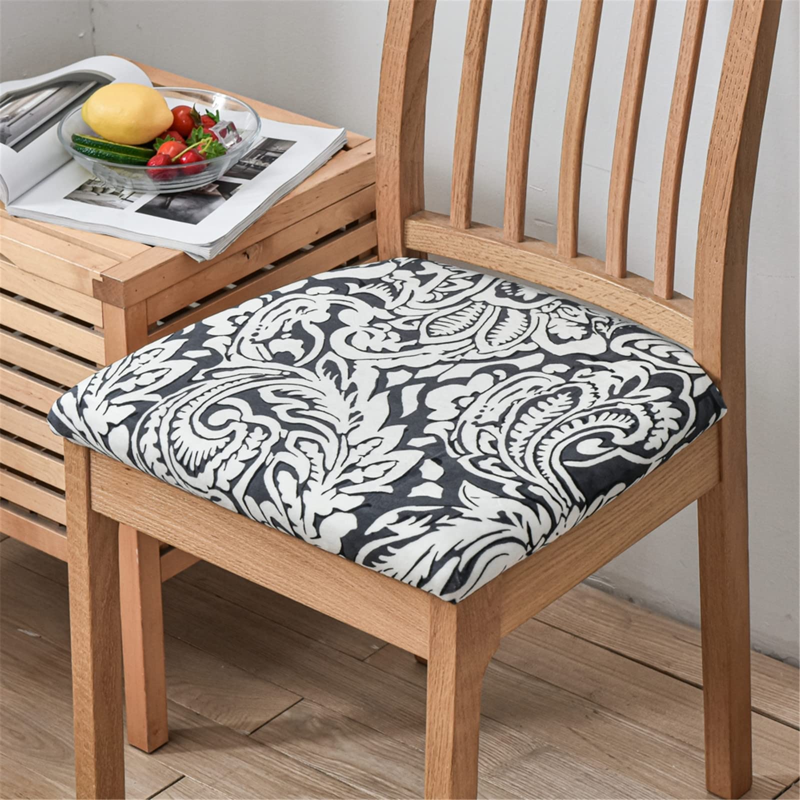 Housse De Siège Pour Chaise De Salle à Manger - Velours Extensible, 1 à 6 Pièces, Protection Anti-Taches (Jaune)