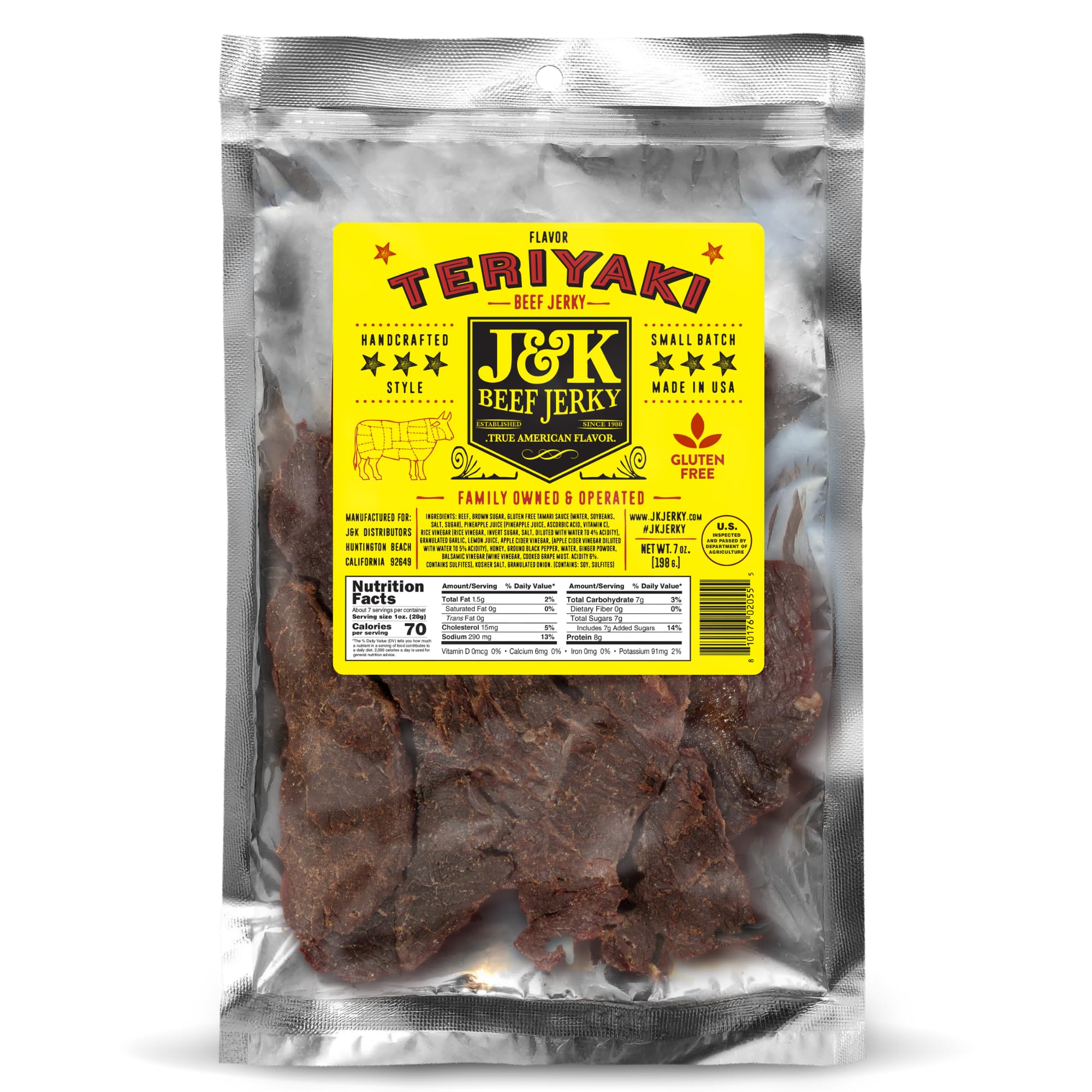 - J&K Beef Jerky - Teriyaki Flavor 7oz