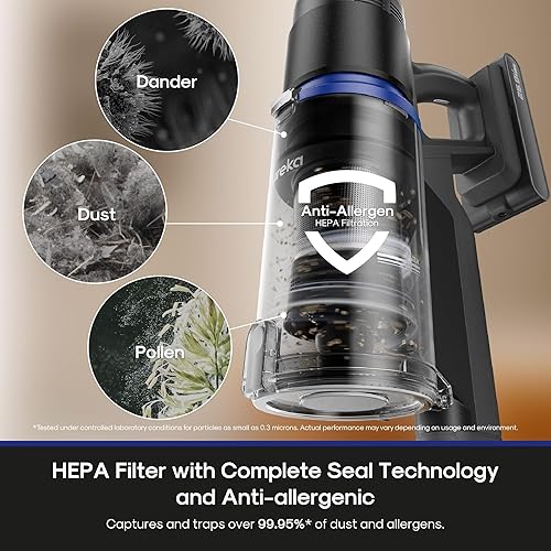 Miniatura 4 de Eureka Aspiradora inalámbrica, succión de 350 W, tiempo de funcionamiento de 60 minutos, cepillo antienredos, tecnología de detección inteligente,