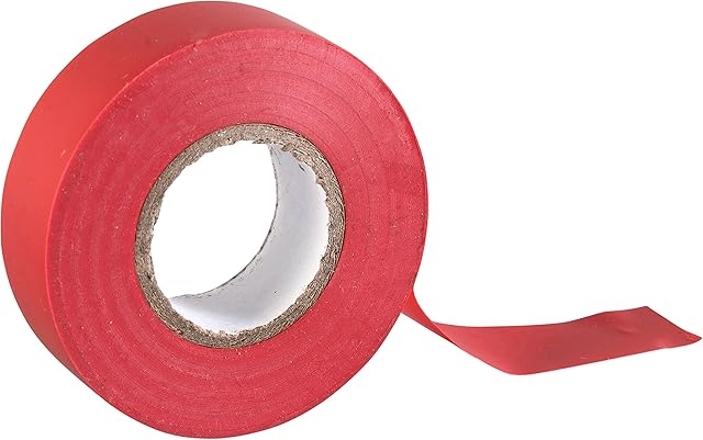 Gocableties Red Electrical Tape, 19mm x 20m, Strong Self-Adhesive PVC Insulation Tape for Insulating, Repairing and Protecting Electrical Wires, 1 Roll