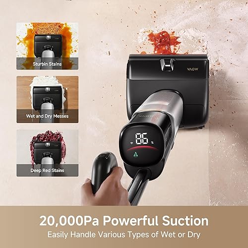 Miniatura 4 de Mova X4 Pro Wet Dry Vacuum Cleaner, 20000Pa Cordless Vacuum Mop with Zero Tangle, Hot Water Mopping for Sticky Messes,194℉ Hot Air Self Drying, 180°