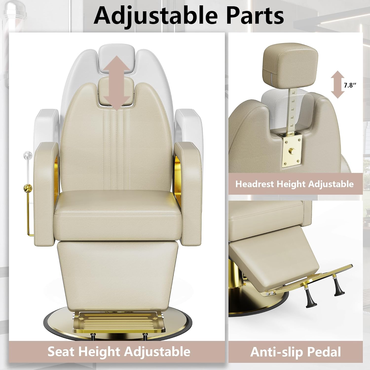 Barber Chair Heavy Duty (Beige)