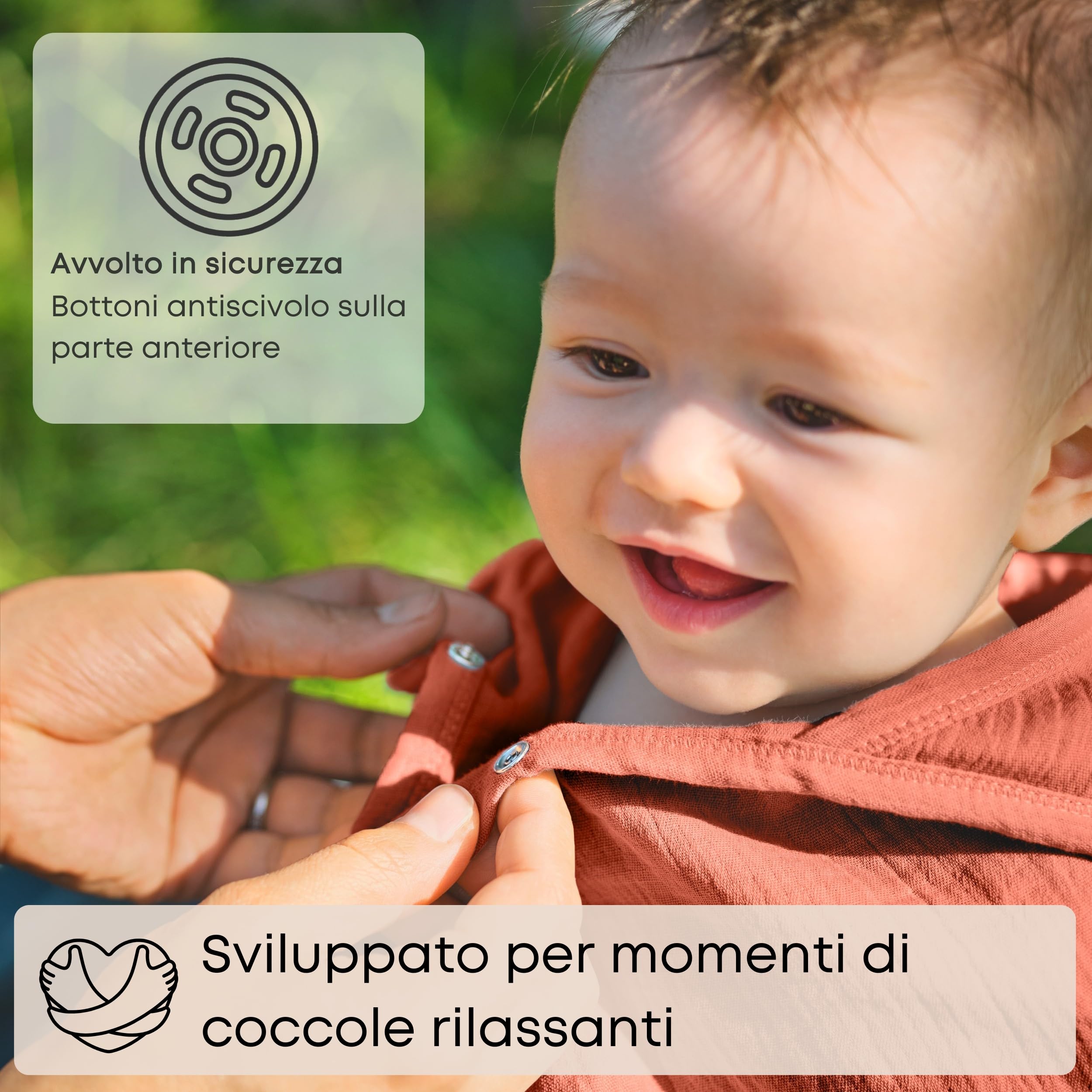 accappatoio neonato 0-3 mesi a 3 anni I 75x75cm I EXTRA morbido e assorbente I Mussola di cotone bio 4 strati GOTS I asciugamano neonato bagnetto I Lavabile 40°C I Asciugamano con cappuccio