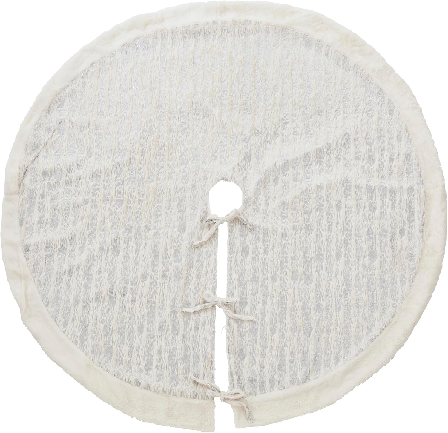 Enchanted Frost Foil Print Faux Fur Tree Skirt