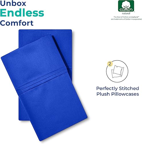 Miniatura 3 de Juego de 2 fundas de almohada de 800 hilos 100 % algodón egipcio, color rubor Queen, almohadas de fibras largas peinadas 100% algodón natural puro