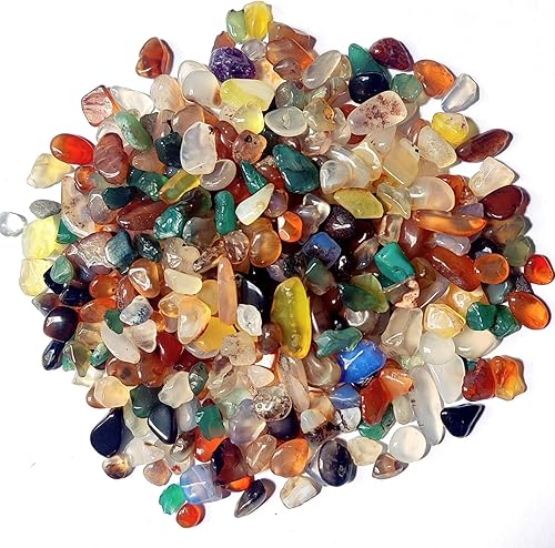 Rocas decorativas para macetas, rocas de grava de acuario de 0.44 libras, piedras de cristal trituradas de cuarzo para manualidades, relleno de