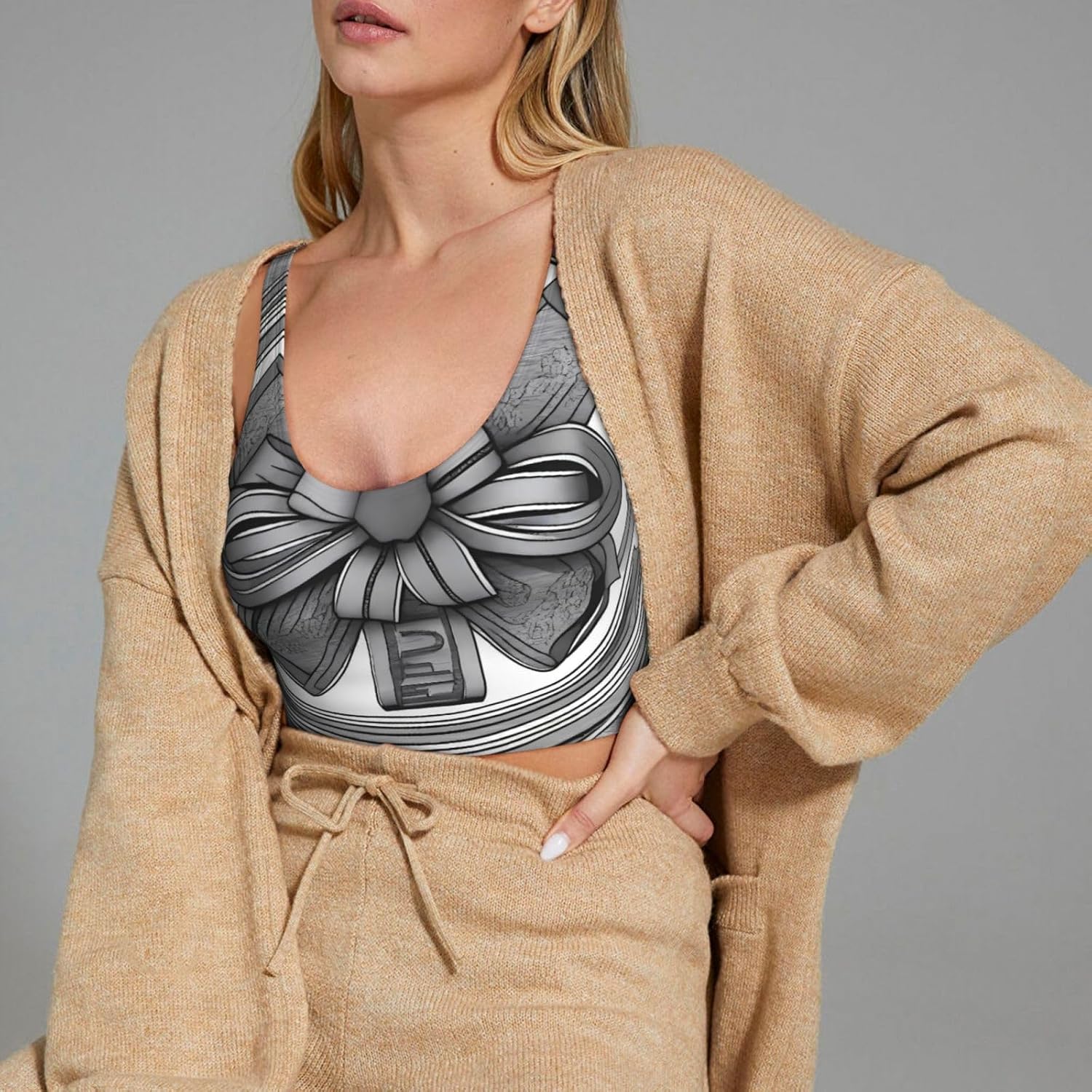 Women's Sports Vest MSRHIUEF Bow Tie Money Printed Soft, Comfortable, Lightweight, and Breathable
