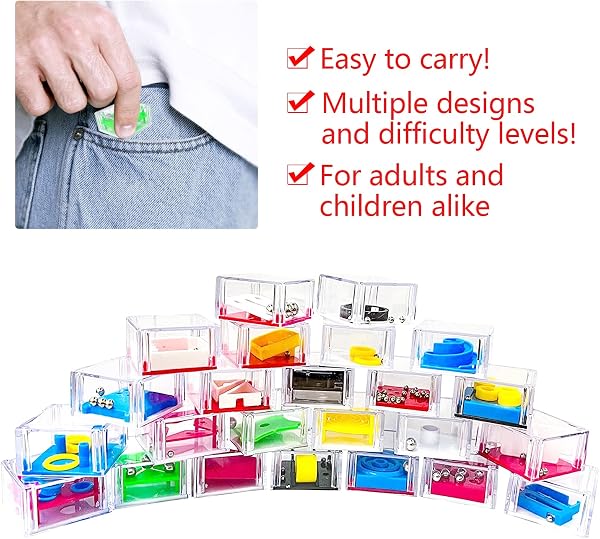 Lot de 24 jeux de patience pour enfants, calendrier de l'avent, mini puzzles, jeux d'adresse, jeux de réflexion, convient comme cadeaux de fête d'anniversaire, calendrier de l'avent, souvenir - 3