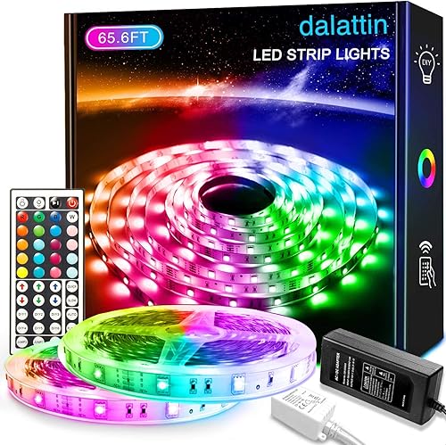 Miniatura 9 de dalattin Luces LED para dormitorio de 400 pies, tira de luces LED inteligentes con control remoto de aplicación, tiras de luz LED RGB, tira de luces