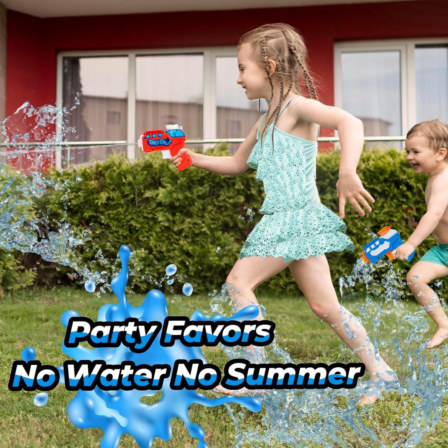 8 Pack Water Pistol for Kids, Small Mini Water Squirt Gun for Summer Pool Garden Beach, Birthday Party Favors Fillers for Boys Girls Outdoor, Training Toy for Dog Cat (Blue/Light Blue/Red/Green)
