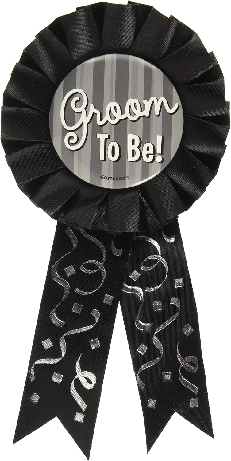 Groom to Be Award Ribbon - 5 1/2", Black, 1 Pc
