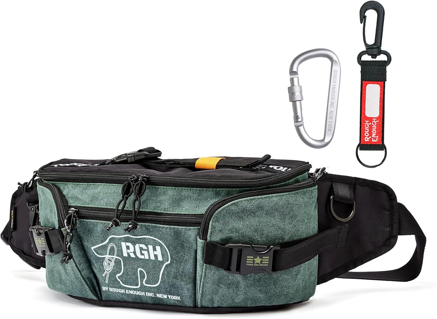 Rough Enough Tactical Fanny Pack for Men Large Waist Bag Crossbody 5L, Weather-Resistant, Hiking Fishing Travel