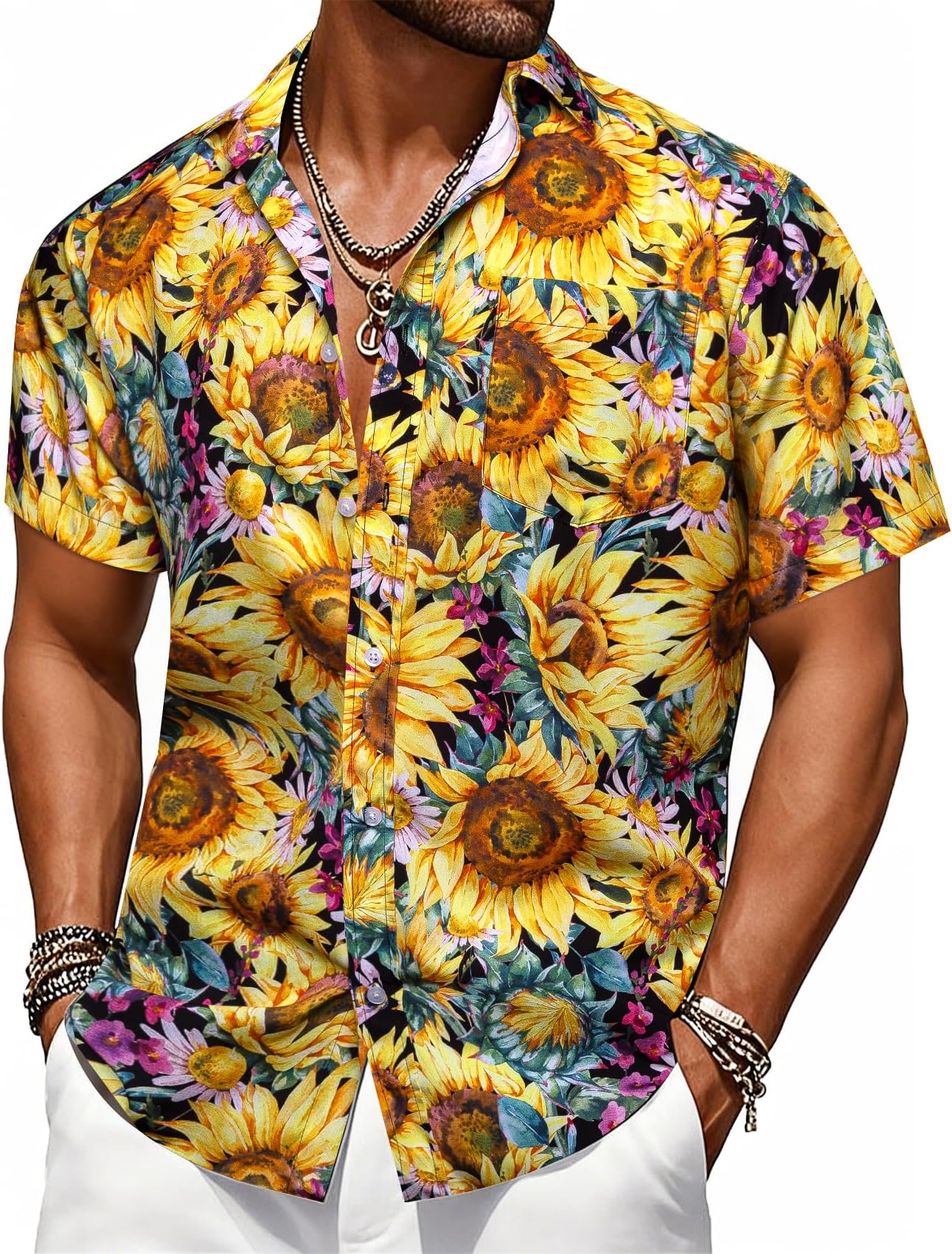 Mens Hawaiian Shirts Short Sleeve Casual Aloha Beach Button Down Summer Tropical Floral Lightweight Vacation Yacht