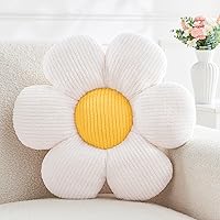Vista 16 de Almohada en forma de flor rosa, cojín de suelo de 13.7 pulgadas, cojín de flor para sofá, sofá cama, almohada suave de margarita, cojín decorativo