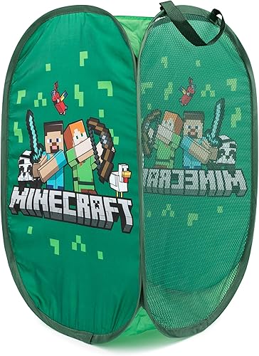 Miniatura 2 de Minecraft Pop Up - Cesta de malla para videojuegos con asas duraderas, almacenamiento para ropa o juguetes