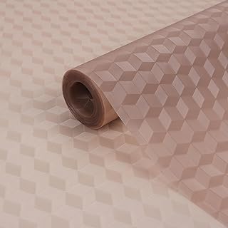 (45 cm x 3 M Roll) Anti Slip Leaf Kitchen Cabinet Drawer Shelf Mat Liner Sheets Shelf Liners for Kitchen Shelves, Cupboard Sheets,Fridge Mats, Super Strong EVA, Water Resistant (Brown)