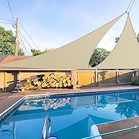 Vista 47 de E&K Sunrise - Toldo tipo vela triangular de 15 x 15 x 15 pies, toldo con bloqueo UV para sombra, para patio, jardín, terraza, exterior (arena)
