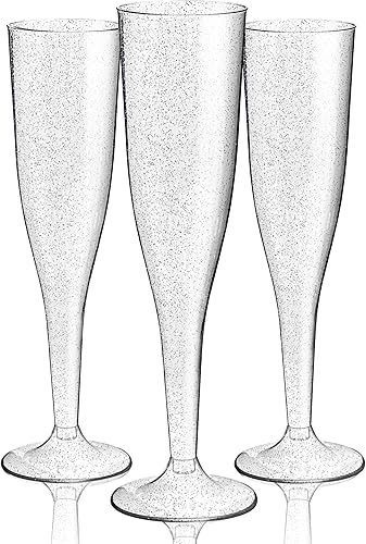 Vista 31 de WDF Paquete de 36 copas de champán de plástico azul transparente, 7 onzas, copas de champán azules, vasos de champán desechables para fiestas