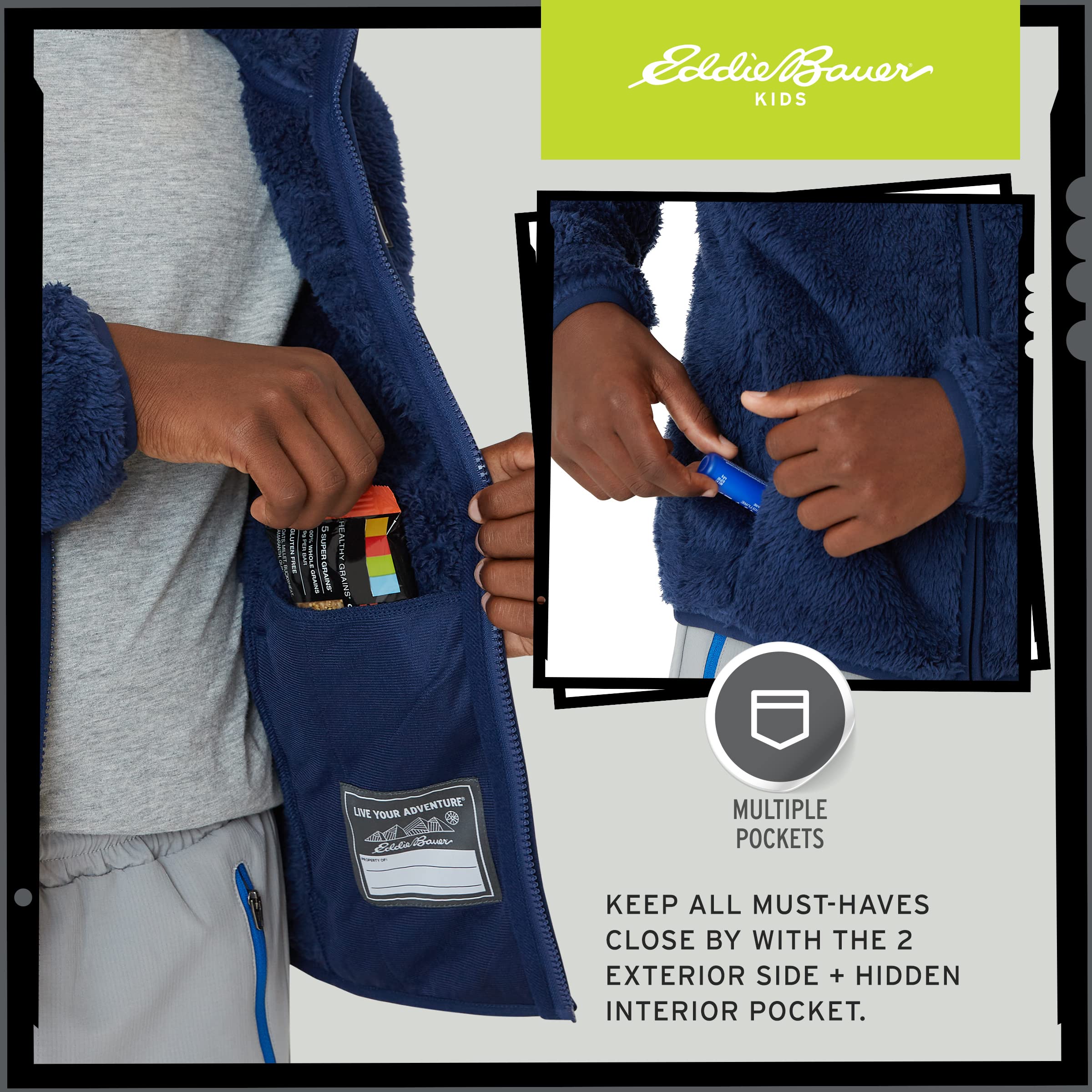 Eddie Bauer Ebb Zip Up Hoodie Felpa con Cappuccio Unisex-Bambini
