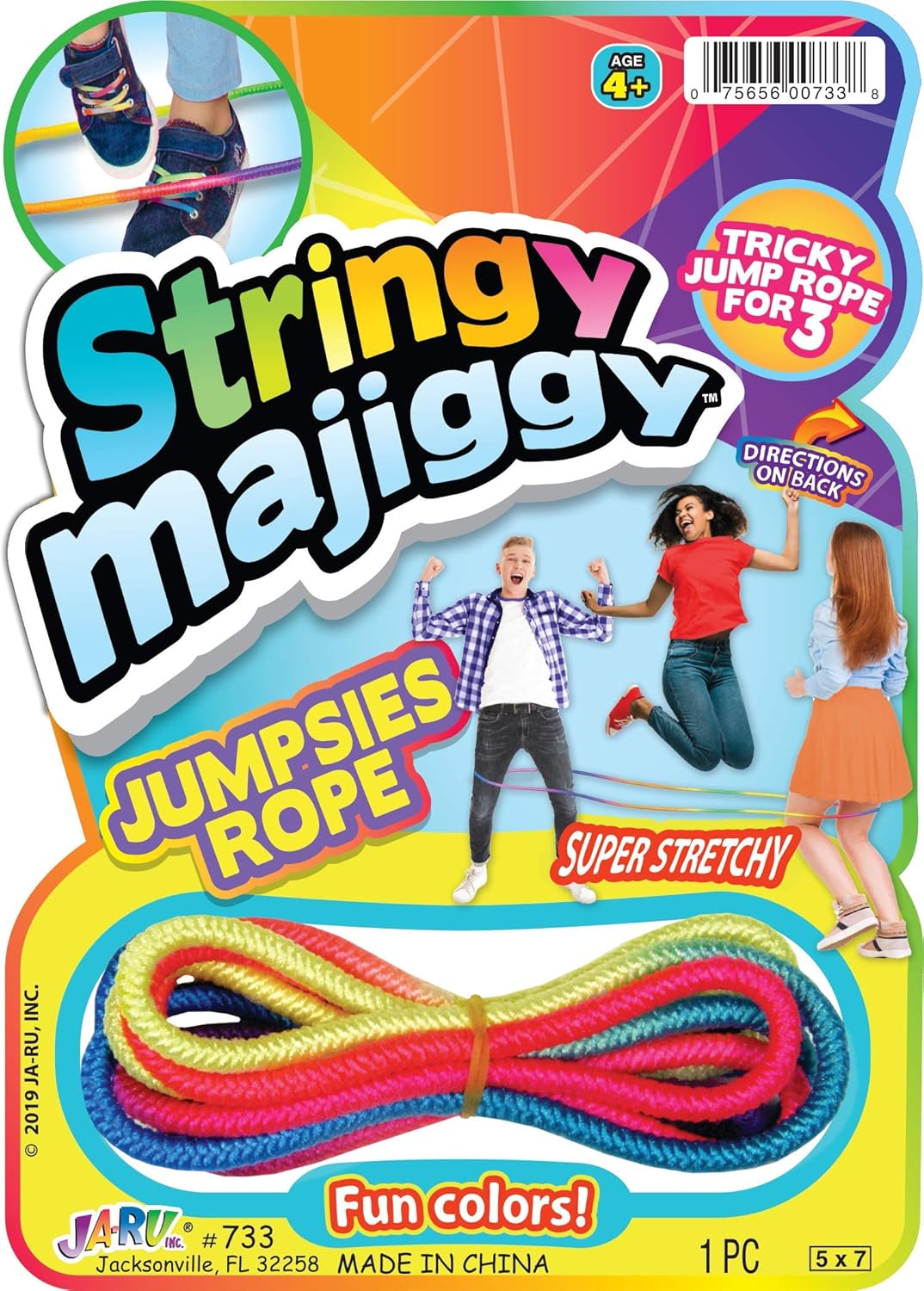 2CHILL Chinese Jump Rope (Pack) Elastic Skipping Rope Game for Kids & Adults | Colorful Stretchy Jump Rope for Kids, Girls and Boys. Party Favor. Physical Education Equipment 733
