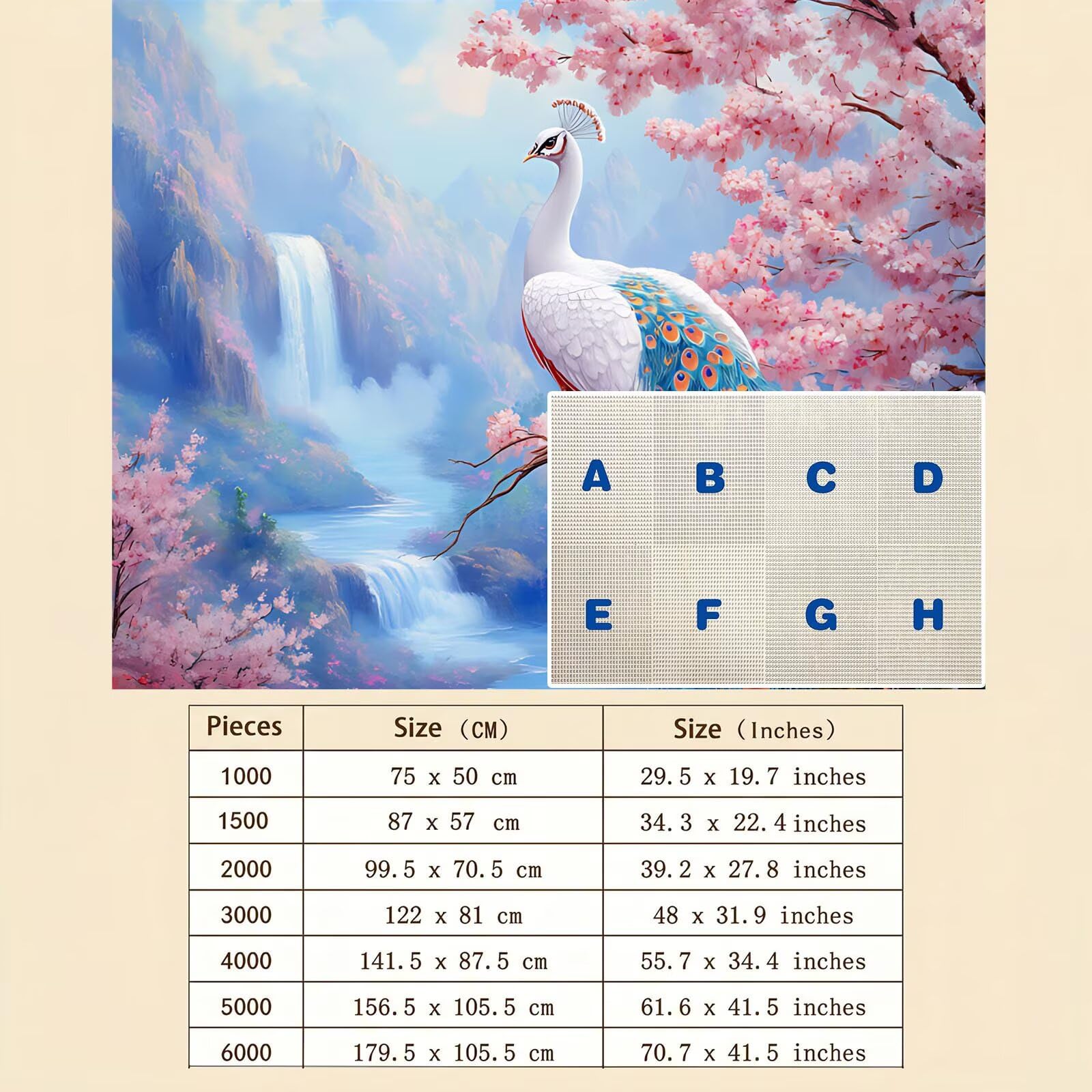 Pavone paesaggio Puzzle 1500 Pezzi per Adulti, Puzzle in Legno - Collezione Classica con Poster Incluso - Sfida di Concentrazione e Passatempo Antistress, Gioco per Famiglia, 87 x 57 cm f0-580