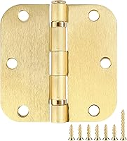 Vista 13 de Bisagras redondeadas para puerta de 3-1/2 x 3.5 pulgadas, radio 5/8, negro mate de 3.5 pulgadas, paquete de 42 unidades, sin chirridos, bisagras