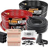 Vista 12 de Jeemiter Cable CCA rojo calibre 4 (carrete único de 50 pies), cable de alimentación primaria/tierra largo para audio personalizado de automóvil e