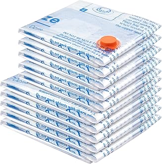 Vacuum Storage Bags 10 Combo (5 Jumbo/5 Large), Plastic Packaging Bags,Space Saver Bags for Clothes, Pillows, Comforters, Blankets, Bedding