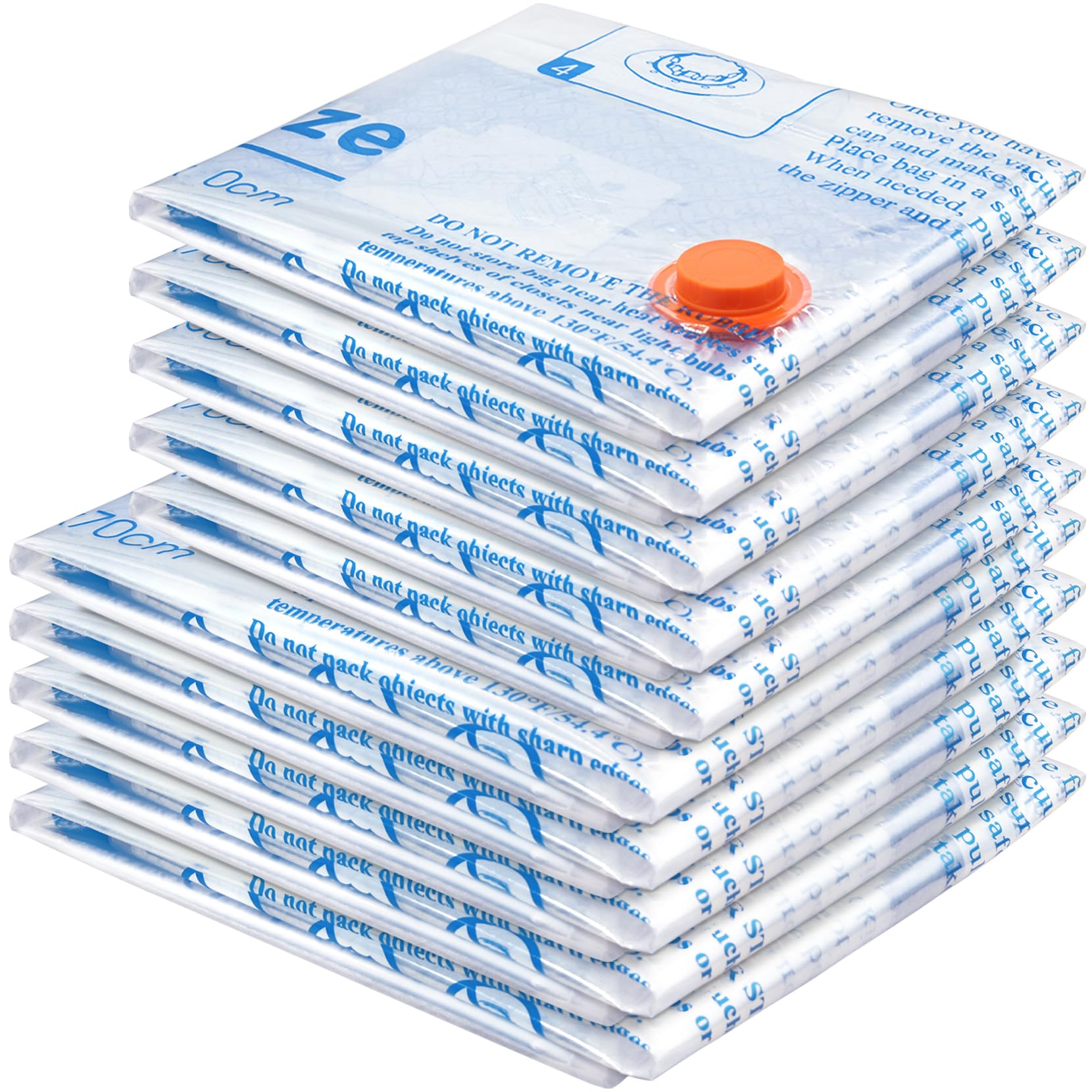 MEIQIHOMEVacuum Storage Bags 10 Combo (5 Jumbo/5 Large), Plastic Packaging Bags,Space Saver Bags for Clothes, Pillows, Comforters, Blankets, Bedding