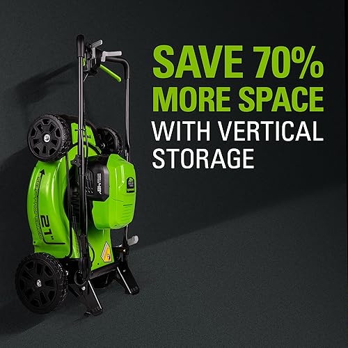 Miniatura 10 de Greenworks 48V (24V x 2) 21" Brushless Cordless (Self-Propelled) Lawn Mower (LED Headlight), (2) 5.0Ah Batteries and Dual Port Rapid Charger