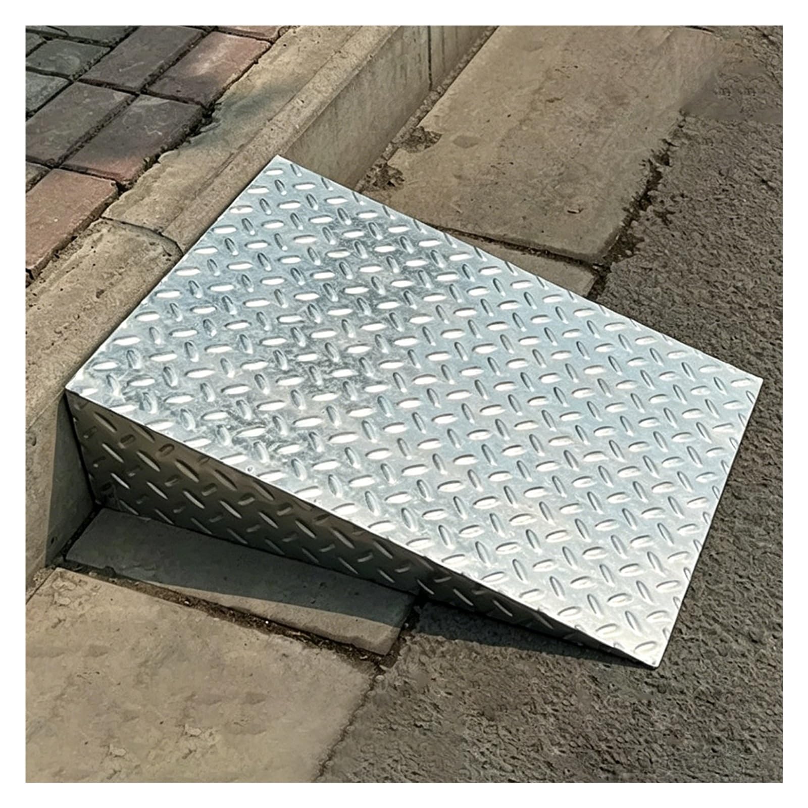 Door Ramp Sloped Stainless Steel Steps, Non-slip Staircases, Ramps for Wheelchairs, Mobility Scooters and Kerbs(47x20x6"(120x50x15cm))
