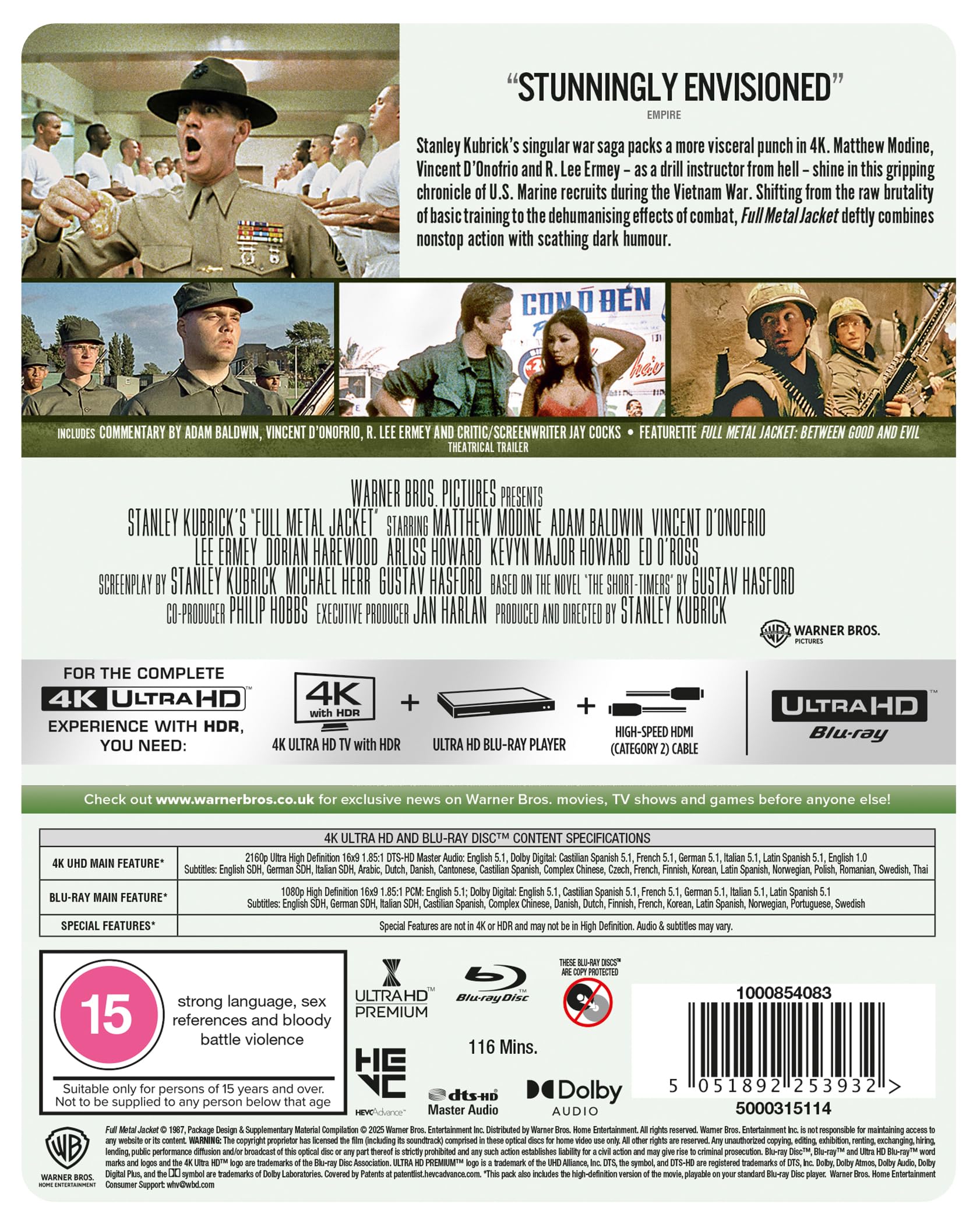 Full Metal Jacket Steelbook [4K Ultra HD] [1987] [Region Free]