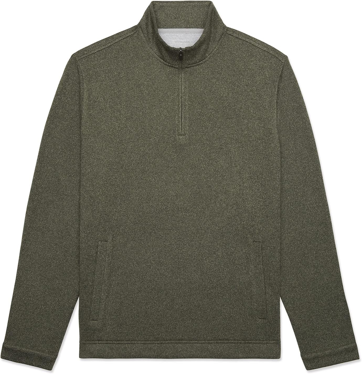 Van Heusen Mens Big and Tall Flex Long Sleeve 1/4 Zip Soft Sweater FleecePullover Sweater