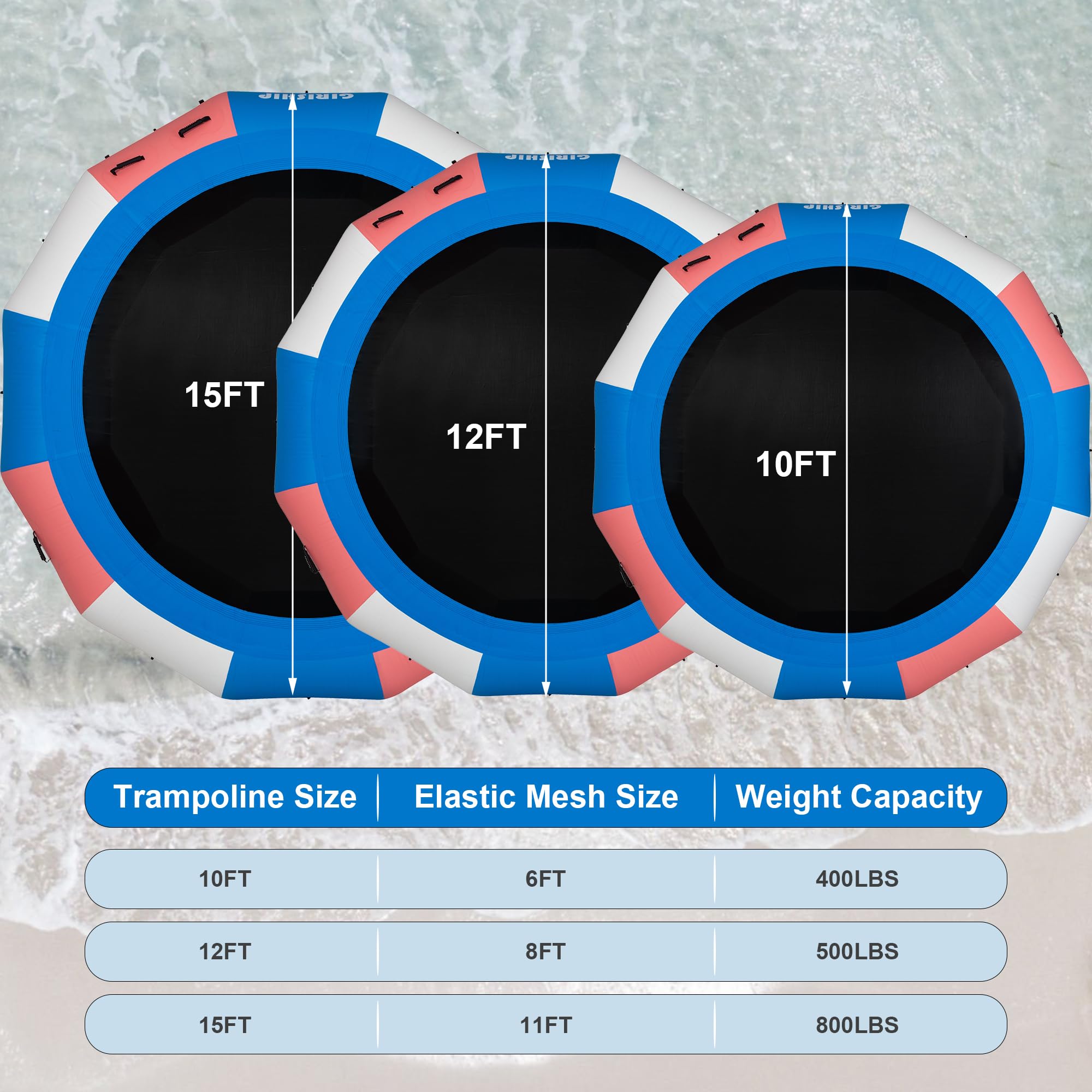 Snapklik.com : Inflatable Water Trampoline, 12FT Floating Lake ...
