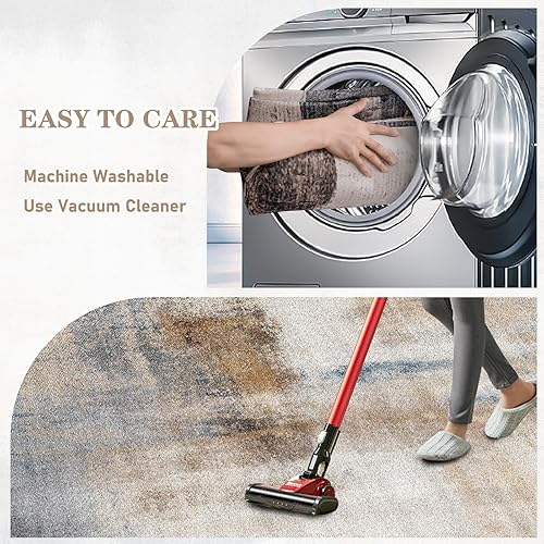 Miniatura 6 de OMERAI Alfombra lavable de 5 x 7 pies, abstracta, lavable a máquina, ultrafina, antideslizante, resistente a las manchas, moderna alfombra para