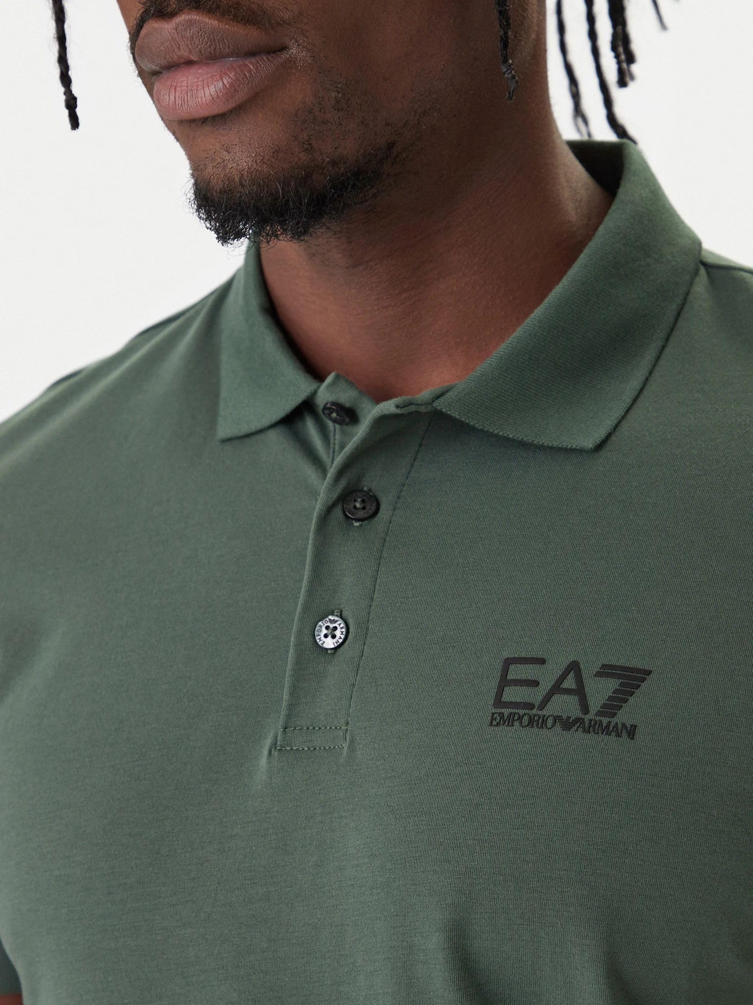 EA7 Emporio Armani Polo Piquet in Cotone Stretch a Maniche Corte Core Identity (Verde Cilantro)