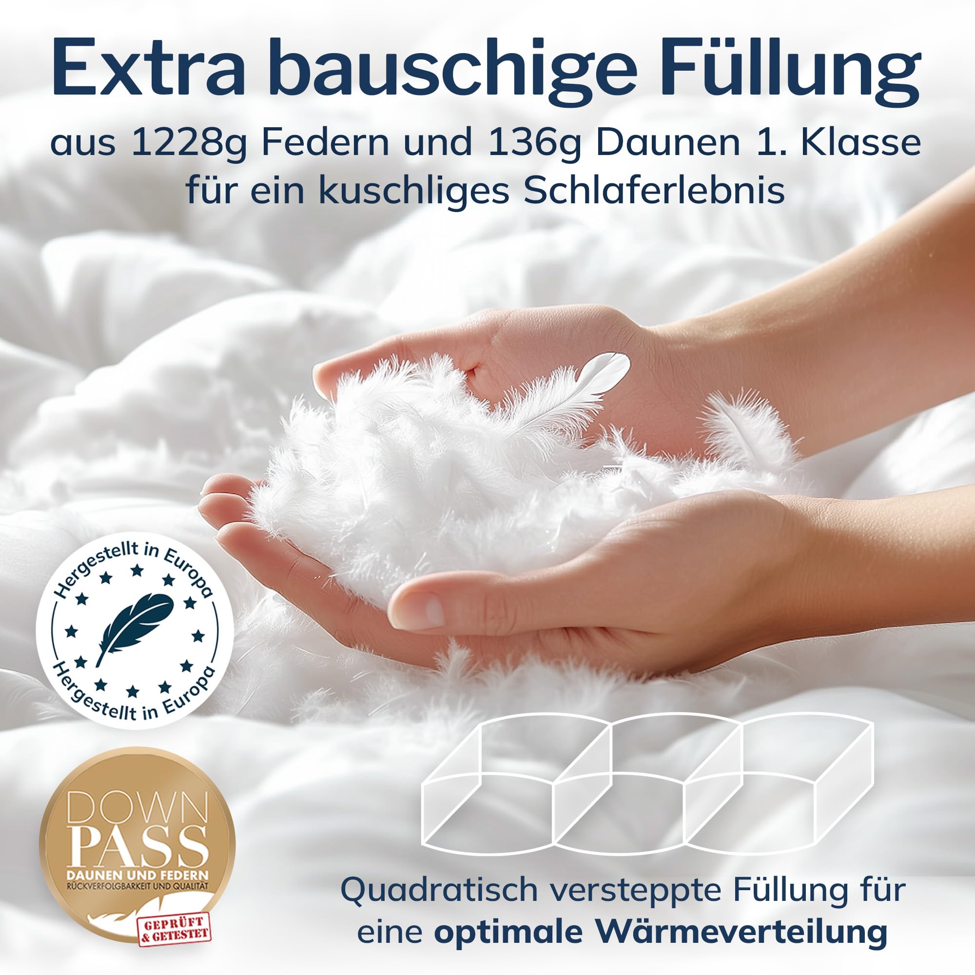 CALMONT - Daunendecke 155x220 als Praktische Ganzjahresdecke I Oeko-Tex | CALMONT - Daunendecke 135x200 als Praktische Ganzjahresdecke I Oeko-Tex