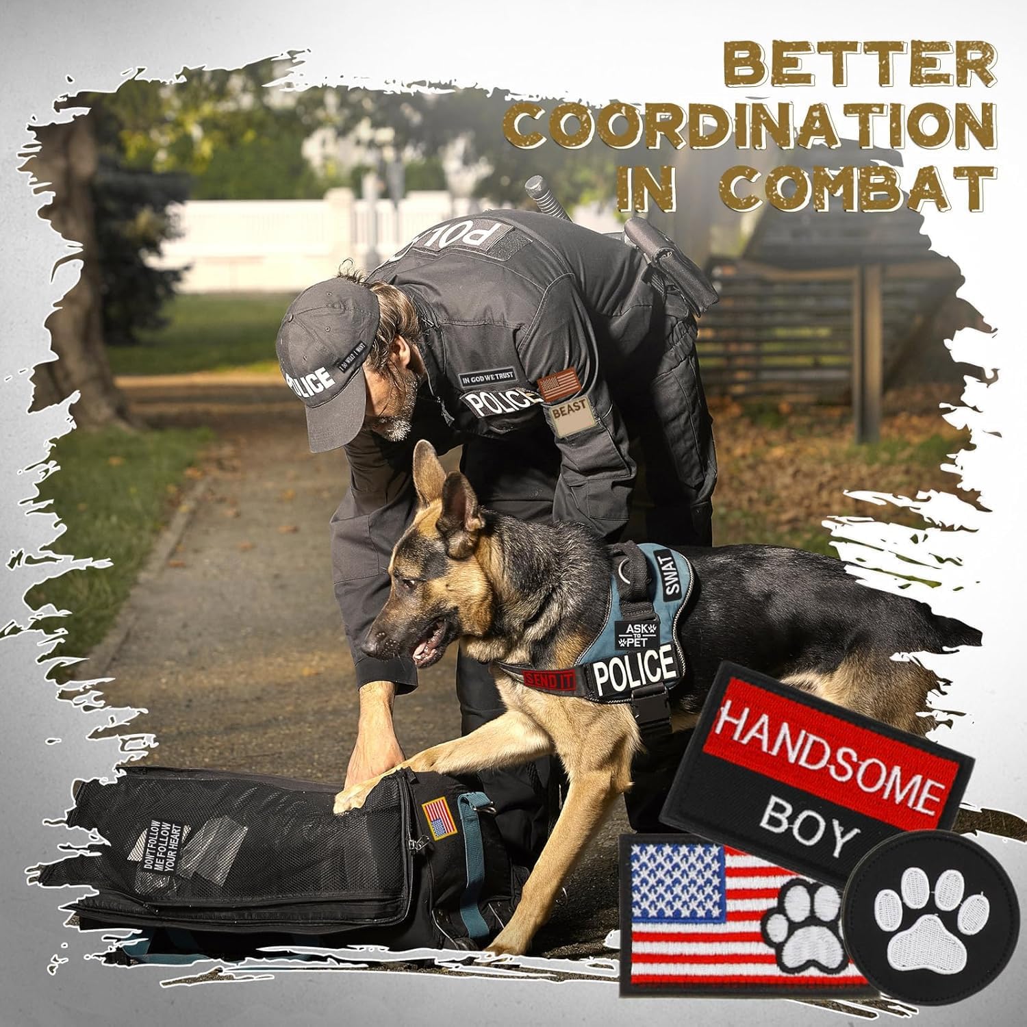 Tigeen 80 Pcs Random Tactical Military Patch Bundle, Funny Full Embroidery Hook and Loop Patches Set for Caps, Bags, Backpacks, Harness, Vest, Military Uniforms, Tactical Gear (Dark Style)