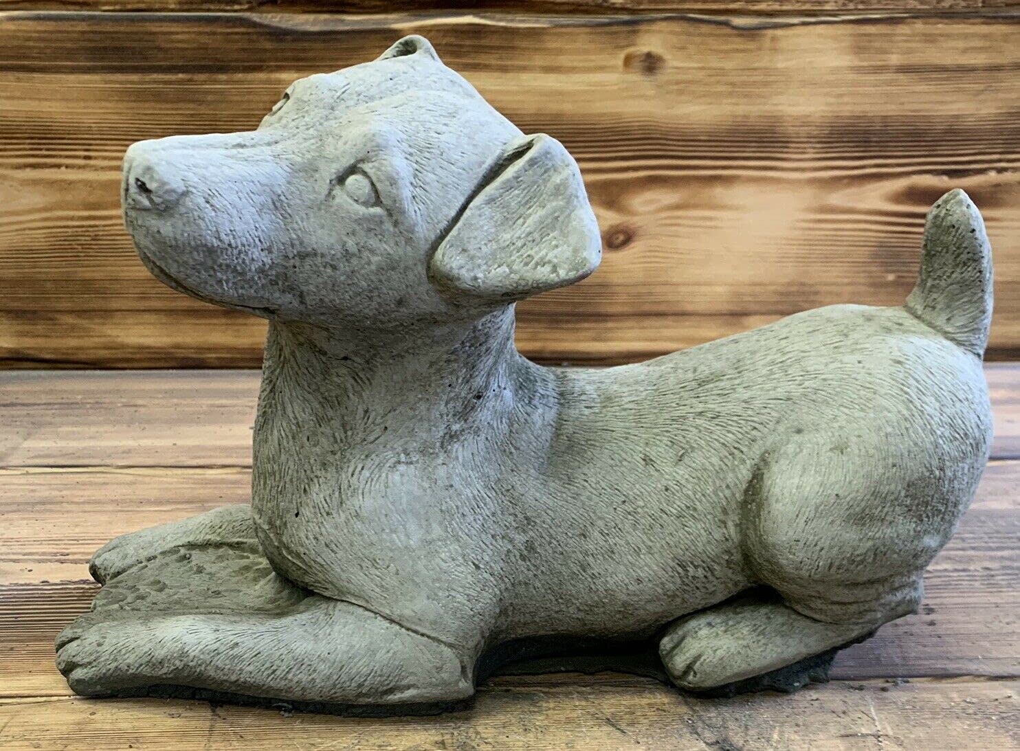 J and L Stone Ornaments STONE GARDEN LAYING JACK RUSSELL DOG STATUE ORNAMENT