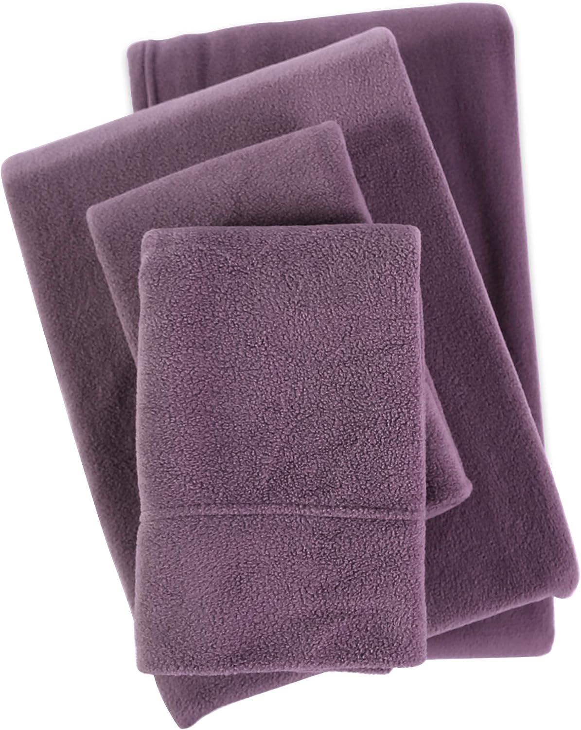 Berkshire Blanket Microfleece Sheet Set | Super Soft Cozy Fleece Sheets | All-Season Warmth | Purple | Twin (66" x 90")