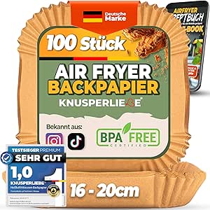 300 Stück Backpapier Für Luftfritteuse 5-7L - Antihaft Einwegpapier 20-24cm