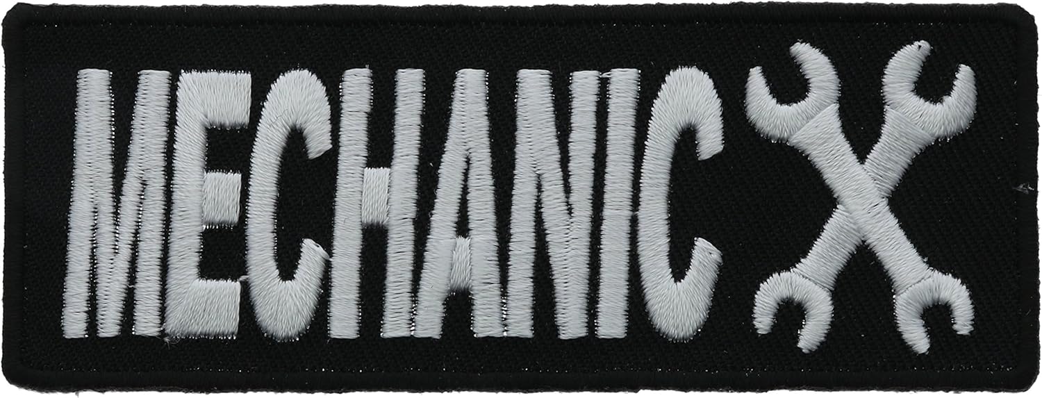 Mechanic with Wrenches 4 x 1.5 Inch Patch IVAN3554 F5D18B