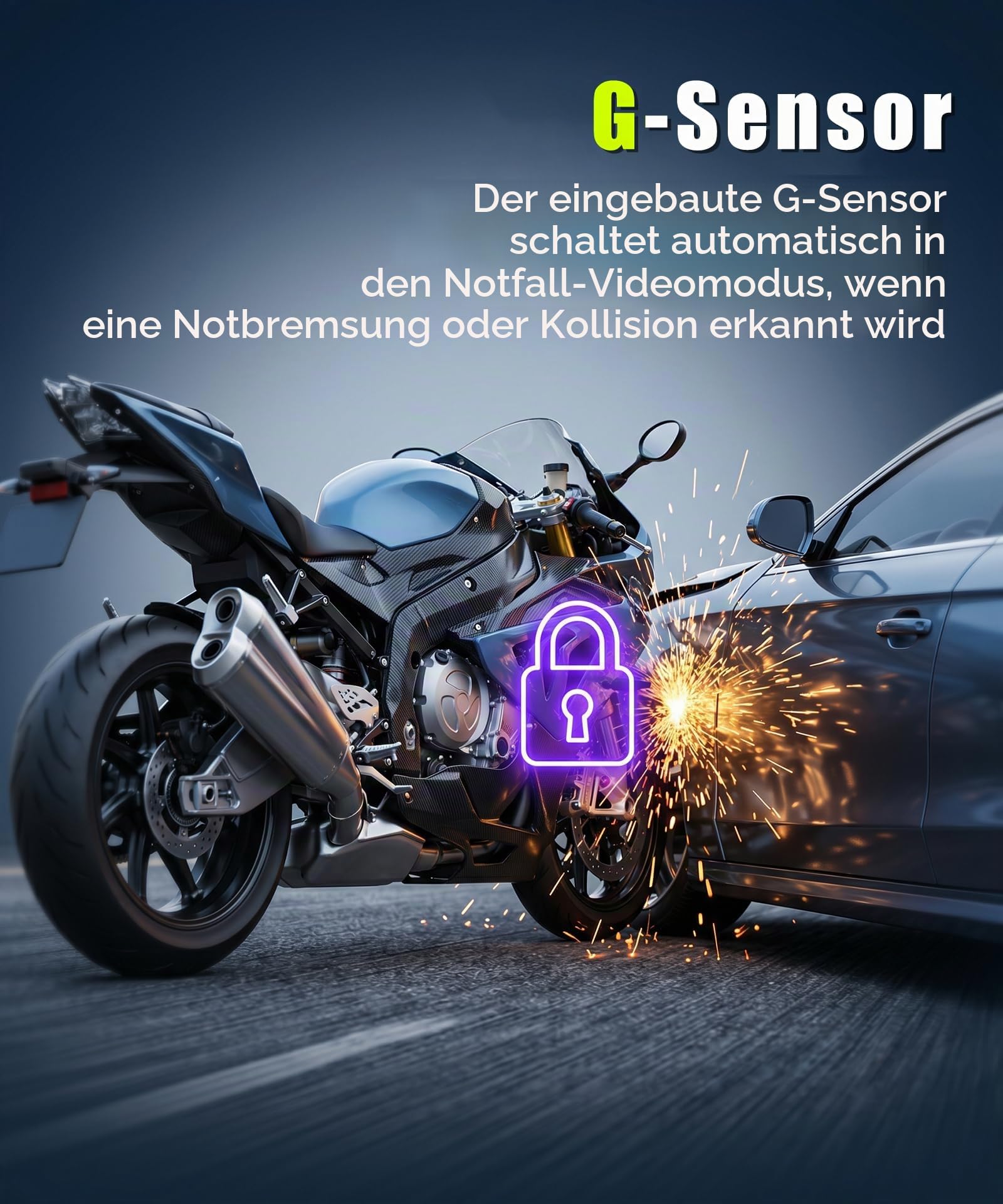 Rimoody 1080P Motorrad Dashcam mit Dual Kameras, 2" Bildschirm, Kamera Doppellinse Vordere und Hintere, Motorradkamera mit IP67 Wasserdicht, Nachtsicht, G-Sensor, Loop-Aufzeichnung, Parküberwachung
