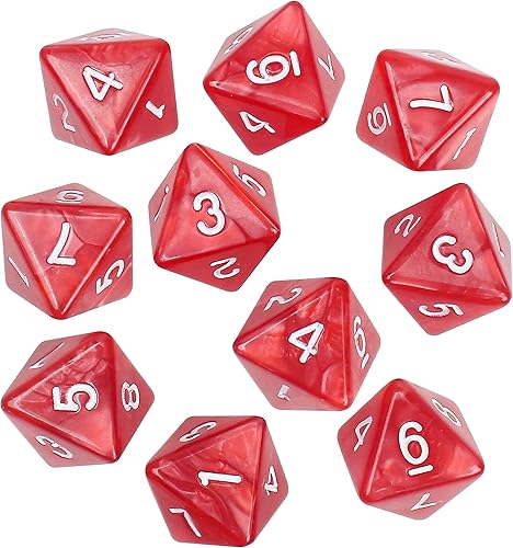 Miniatura 1 de Juego de 10 dados de 8 caras, D8 surtidos poliédricos con números para juegos de mesa DND RPG MTG, actividades en el aula, fiesta, mesa, juegos,